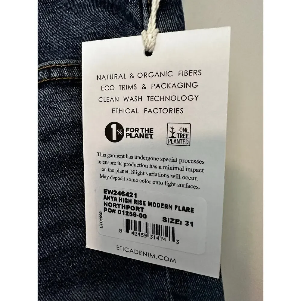 Anthropologie ETICA ANYA HIGH RISE MODERN FLARE in NORTHPORT Size 31 NEW - Picture 5 of 7